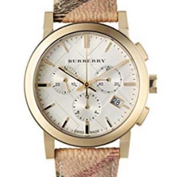 Burberry Accessories - New Burberry Unisex Bu9752 The City Leather Watch